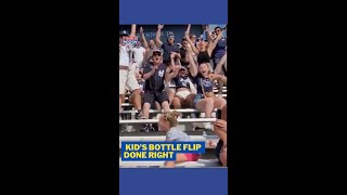 Cute Little Girl Flips Bottle During Baseball Game As Crowd Cheers Her On #shorts