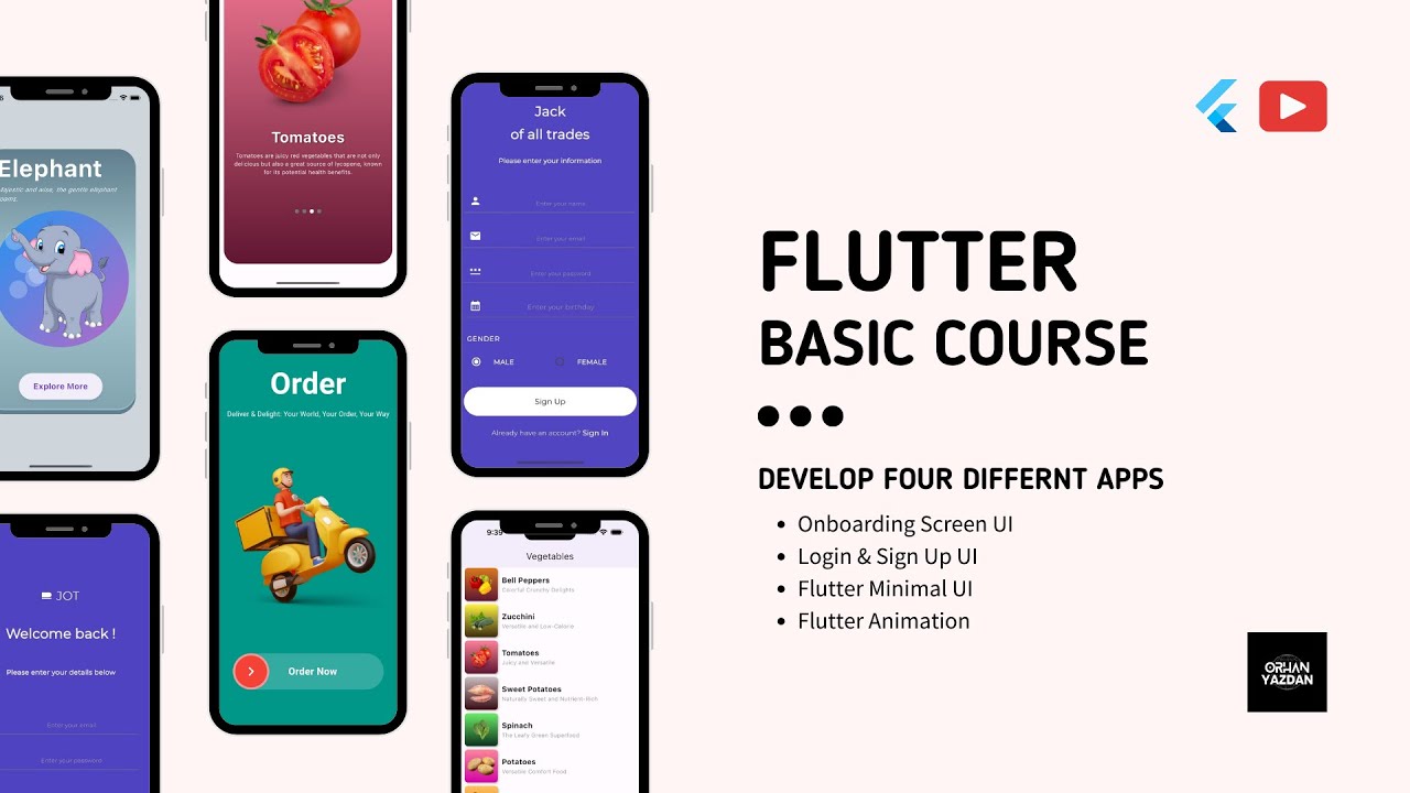 Flutter Beginners Course: Animation, Beautiful Ui, Login & Sign Up ...