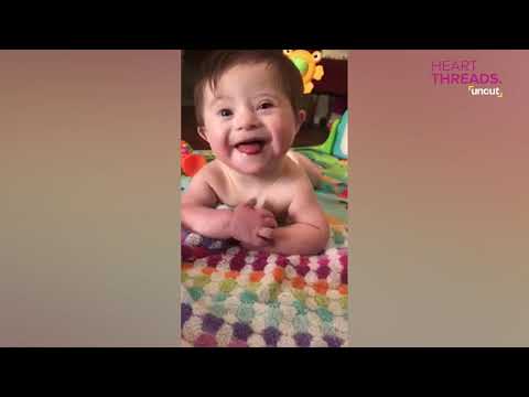 Baby with Down syndrome can't stop smiling