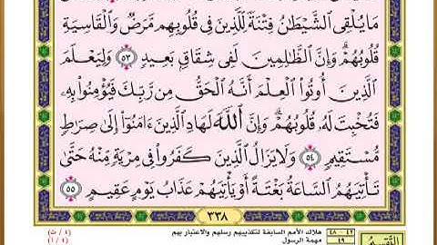 الصفحة ( 338) من القرآن الكريم سورة الحج _ مصحف التقسيم الموضوعي _
