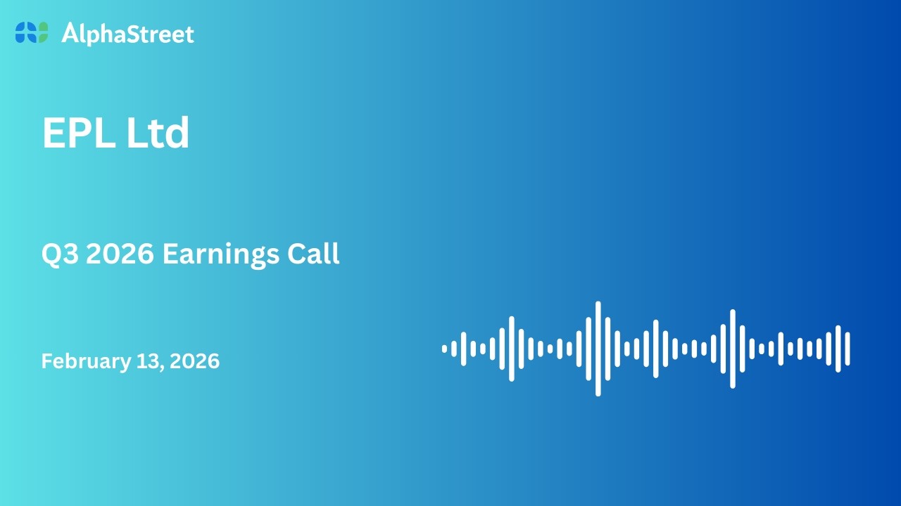 EPL Ltd Q3 FY2025-26 Earnings Conference Call