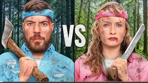 Men Vs Women Survive The Wilderness For $500,000 [English] #mrbeast #gaming