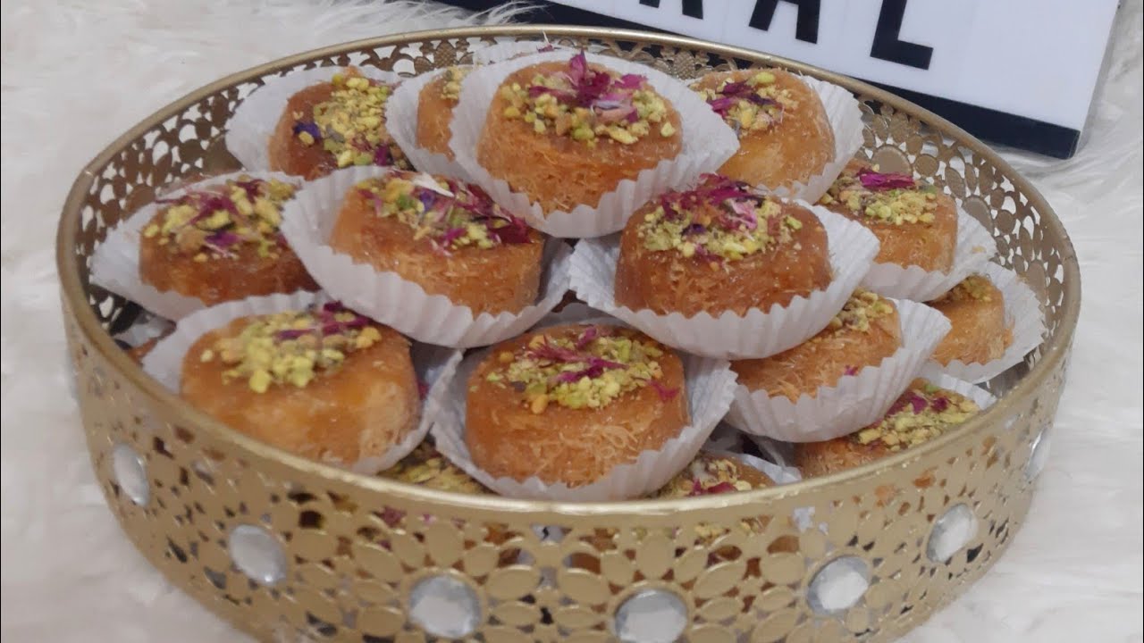 من ألذ المعسلات المقرمشة و السهلة ميني كنافة باللوز والكراميل معسلة 🇲🇦🇲🇦