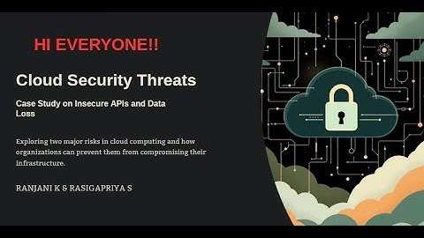 “Cloud Security Threats Explained | Insecure APIs & Data Loss | By Ranjani & Rasigapriya”