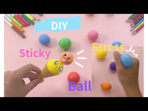 (DIY)如何製作黏黏氣球/手工紓壓小物/DIY KAWAII STICKY  BALLOO/ICE CREAM CONE/FIDGET TOY DIY/