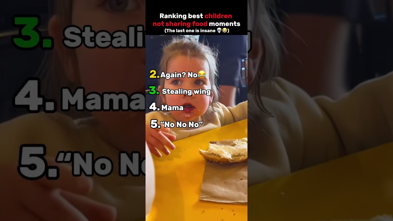 Ranking best children not sharing food moments