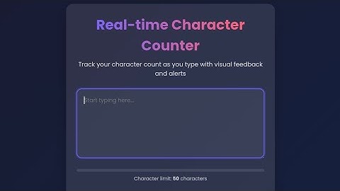 Real-Time Character Counter Project | HTML CSS JavaScript | Mini JavaScript Project for Beginners