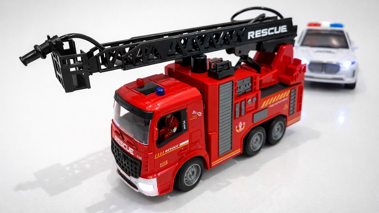 RC Fire Engine 1:20 & RC Police Car 1:14 Realistic Mechanical Sounds | ASMR Video