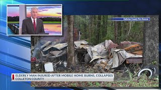 Elderly man sat with injuries for days after his mobile home burned and collapsed