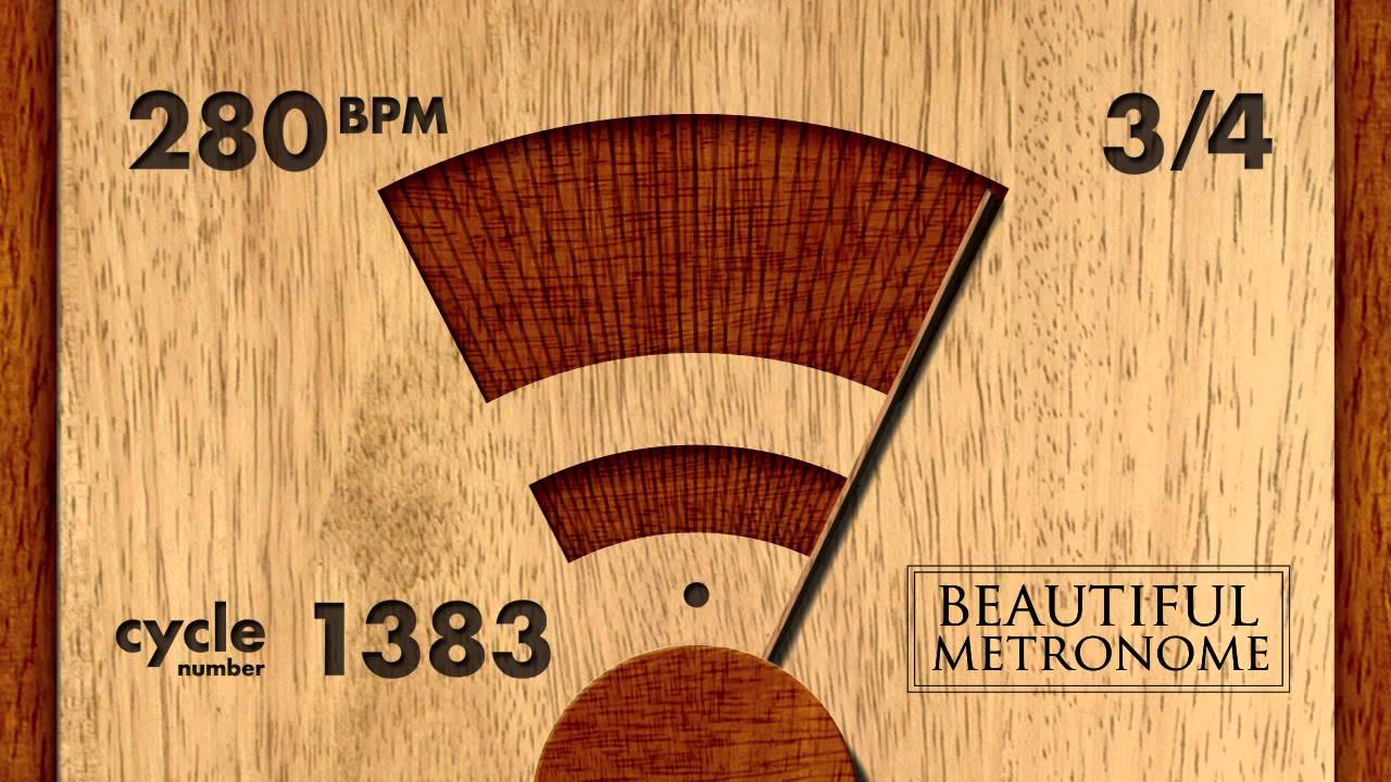 280 BPM 3/4 Wood Metronome HD - YouTube