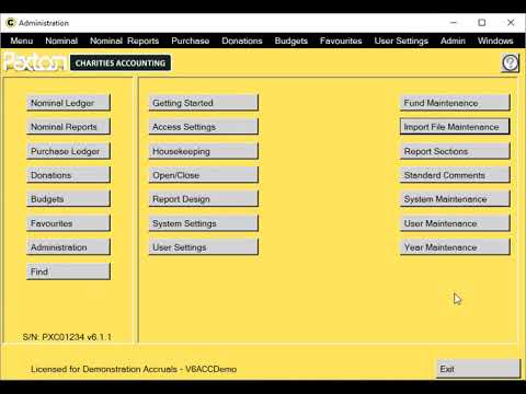 Paxton Charities Accounting -  Importing Transactions