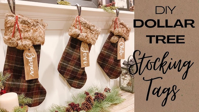 How To Make Stocking Tags, Dollar Tree Crafting Ideas, DIY Christmas Decor,  Crafting for Beginners 