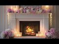 🔥🌸 Soft Crackling Fireplace | 3 Hours Stress Relief & Deep Sleep Healing