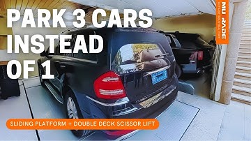 PARK 3 CARS INSTEAD OF 1: BDP-1 SLIDING PARKING PLATFORM + SVRC-2 SCISSOR LIFT TABLE