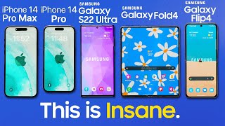 iPhone 14 Pro Max vs Galaxy S22 Ultra vs Z Fold 4 vs Z Flip 4 - Battery Test