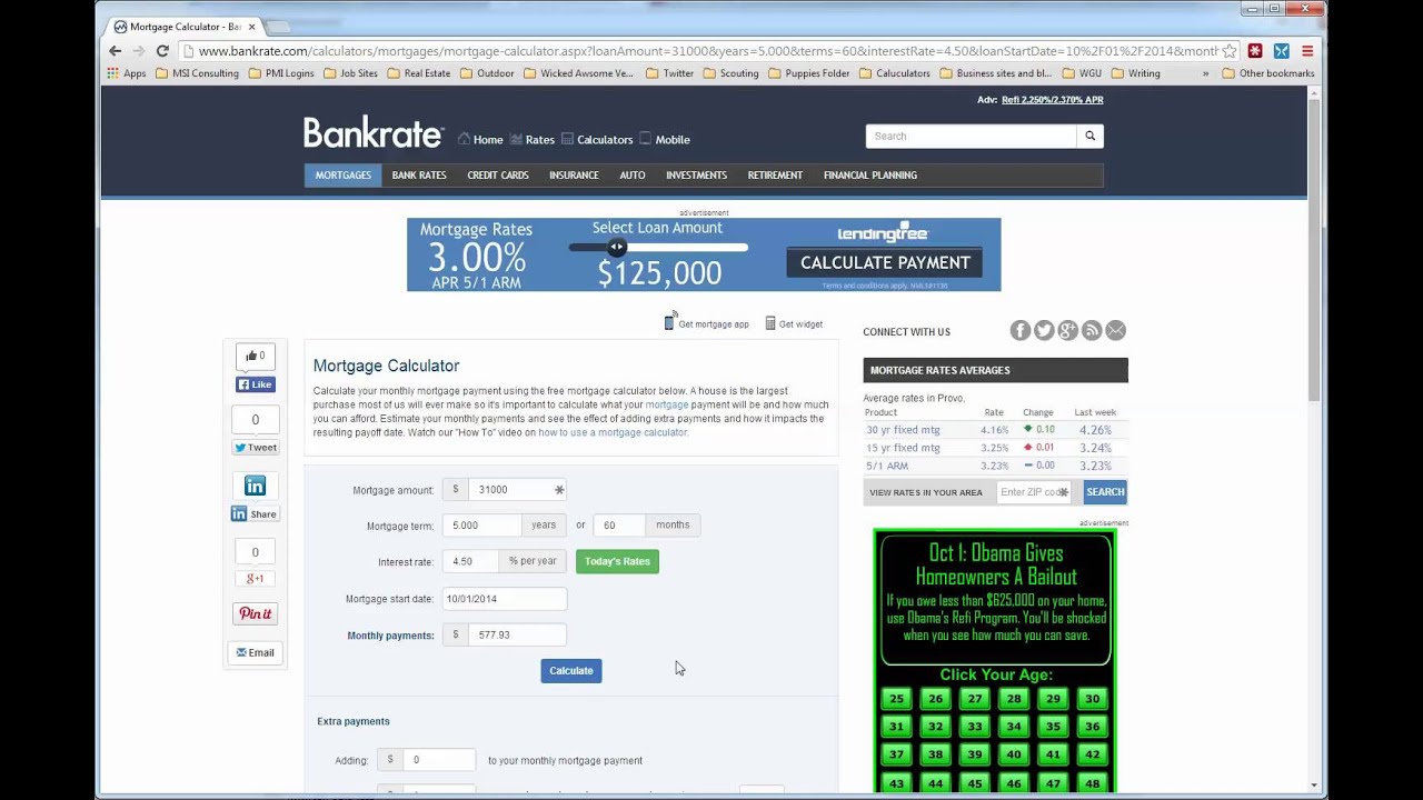 Calculating a mortgage bankrate com YouTube