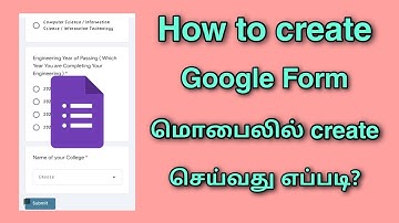 how to create Google form on mobile in Tamil