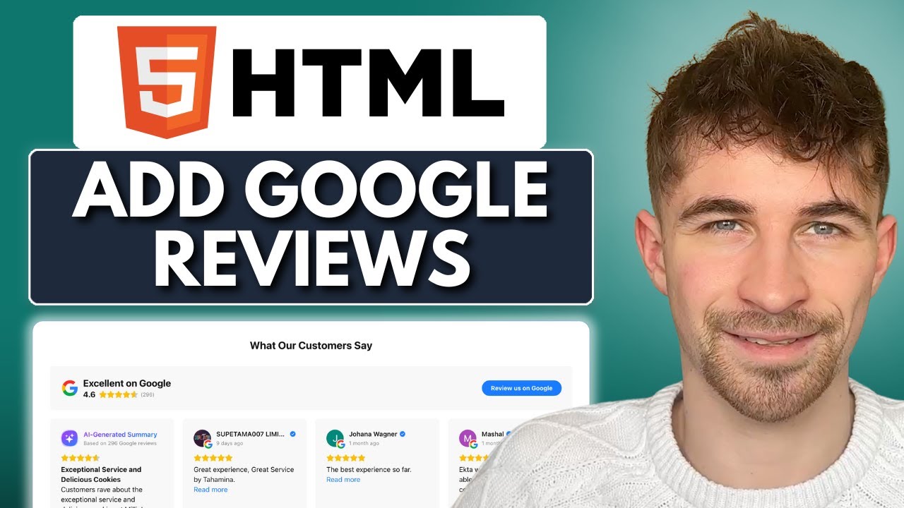 How to Add Google Reviews to HTML Website (2025) - YouTube