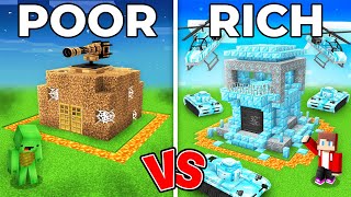 Poor Mikey vs Rich JJ Security Base Survival Battle in Minecraft !  Maizen