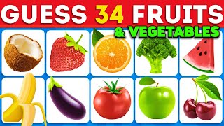 Guess the Fruit and Vegetable in 3 seconds 🍎🥑🍍 | EASY to IMPOSSIBLE - FOOD CHALLENGE FOOD QUIZ TEST