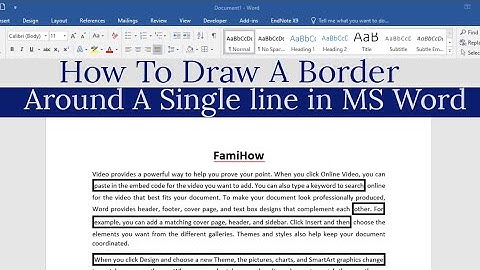 How Draw Border Around A Single Line in MS Word | Make Border Around A Line in MS word