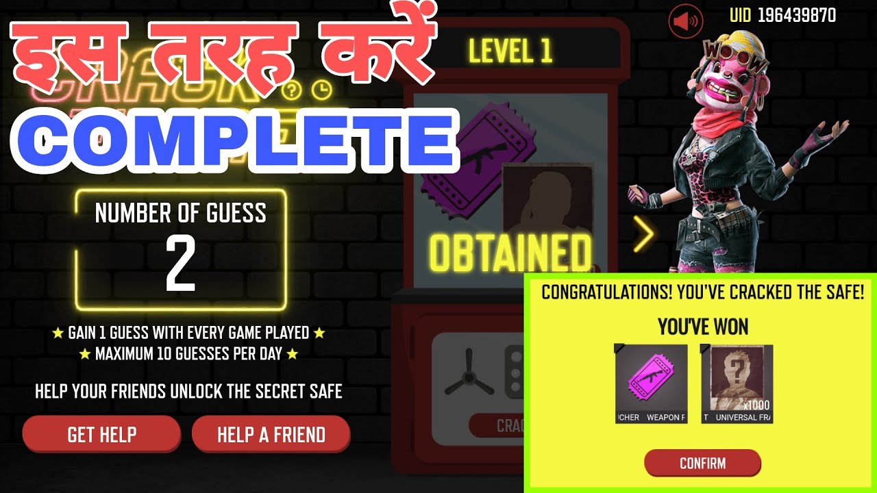 How to Complete Crack The Safe Event // Free Fire New Event // Creck The Safe Event Free Fire