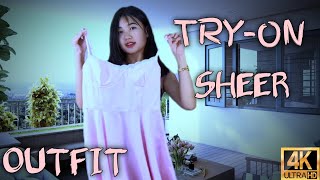 Fishnet Transparent Outfit Lingerie Try On Haul 4K 2025 New Trend No Bra