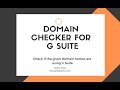 G Suite Domain Checker – Check if the given domains are using G Suite