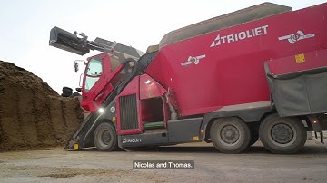 Save time, cut fuel costs, and maintain feed structure with the Triotrac self-propelled feed mixer