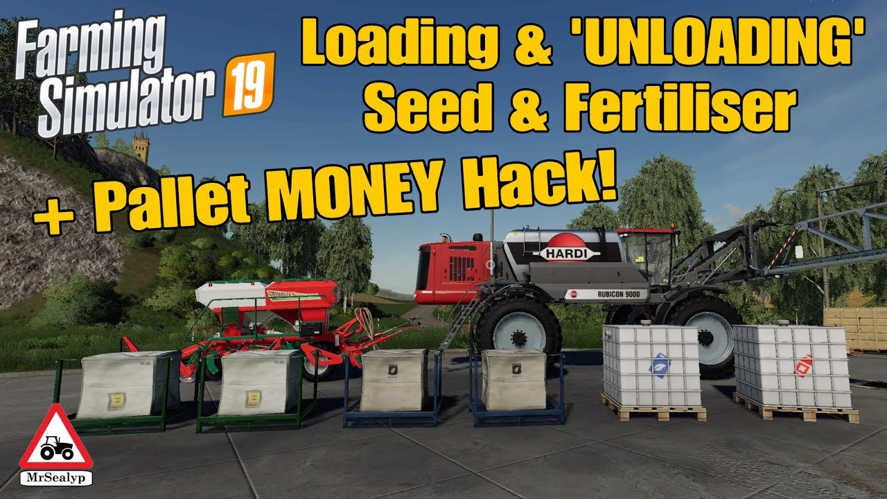 Farming Simulator 19 Ps4 Loading Unloading Seed Fertiliser Pallet Money Hack Youtube