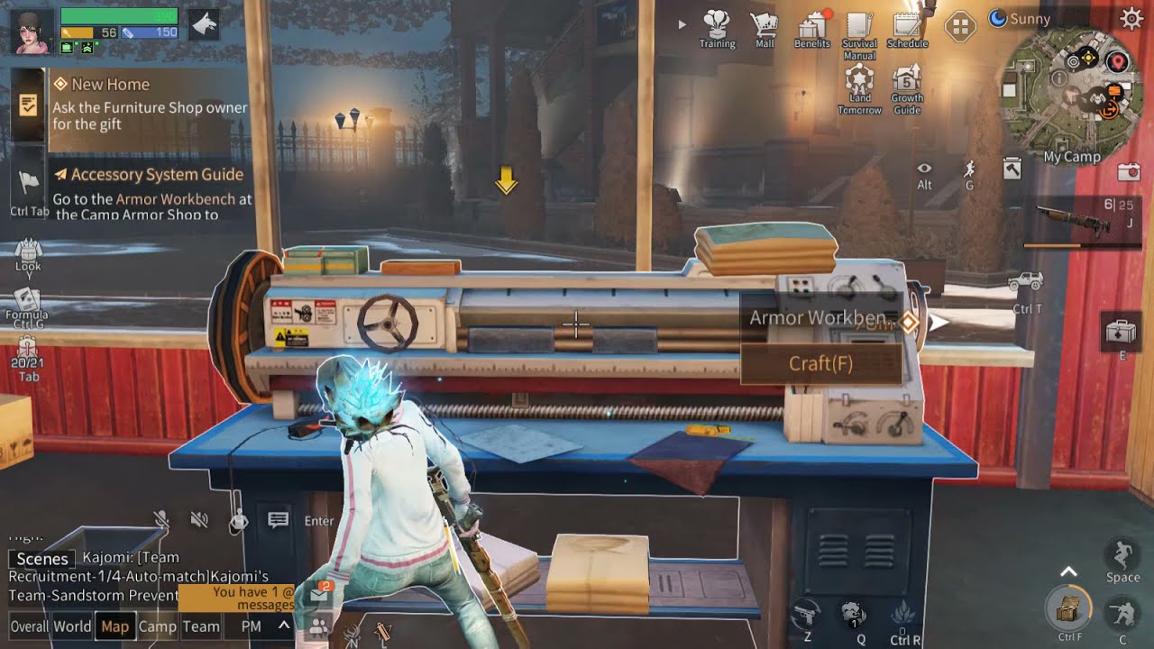 LifeAfter How to Go to the Armor Workbench at the Camp Armor Shop to