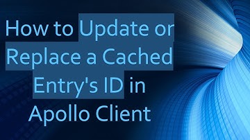 How to Update or Replace a Cached Entry