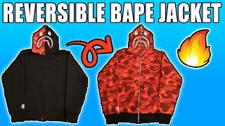 BAPE REVERISBLE SHARK JACKET UNBOXING REVIEW
