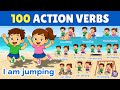 100 Action Words (Verbs) in English | Learn Vocabulary with Sentences for Kids &amp; Toddlers Mp3 Song