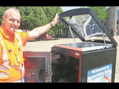 Intelligenter Mülleimer in Kassel presst Abfall selbst zusammen