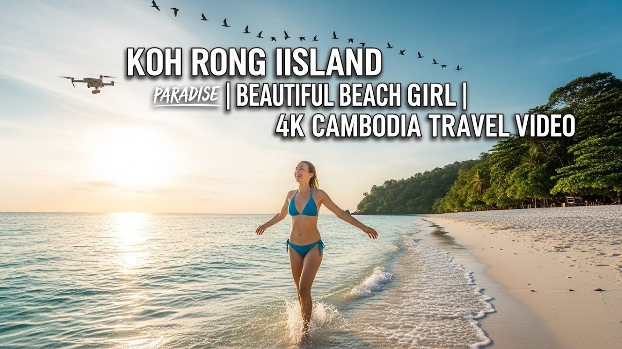Koh Rong Aerial Views | Tropical Island from the Sky | 4K Cambodia Travel  Episode 2