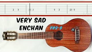 Very sad Enchan Slow easy melody fingerpicking guitar tab tutorial Resimi