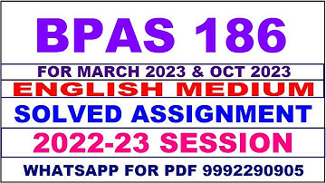 bpas 186 solved assignment 2022-23 in english | bpas 186 solved assignment 2022-23 | bpas 186 2023