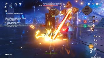 Crazy HuTao C6 Charged atk against Mechanical Array