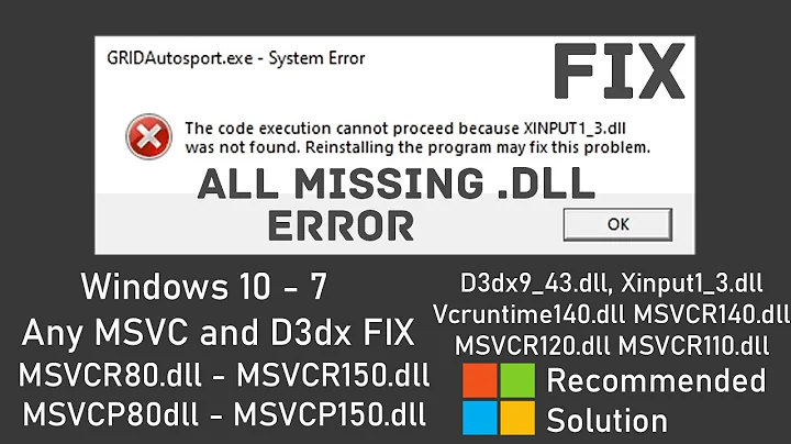 How to Fix All Missing .DLL file Error in Windows 10, 8.1, 8, 7 | MSVCR & MSVCP 150 140 120 110