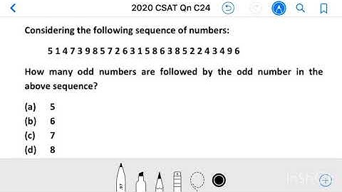 Civil Services 2020_Qn C24, Considering the following sequence of numbers: 5 1 4 7 3 9 8 5 7 2 6....