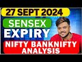 Sensex Prediction and Bank Nifty Analysis for Thursday | 27 September | Bank NIFTY Tomorrow #sensex