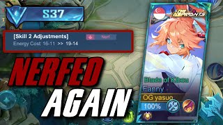 FANNY GOT NERFED AGAIN!! THIS WILL END FANNY’S PRIME | NEW SEASON 37 RANK GAMEPLAY | MLBB
