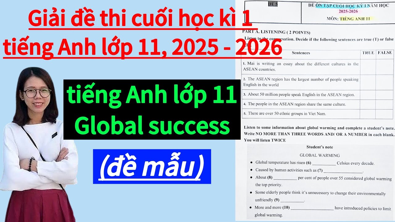 [HOT] Giải đề thi cuối học kì 1 môn Tiếng Anh lớp 11 Global success, năm 2025 - 2026