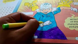 Colouring activity class 4th cartoon character