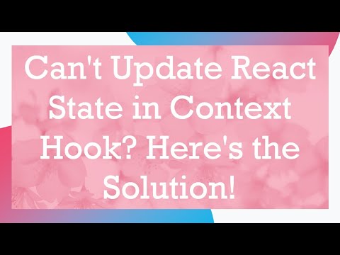 Can't Update React