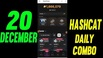 Hashcats Daily Combo 20 December | Hashcats Combo Today Card | hashcats airdrop | daily combo