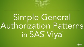SAS Demo | Simple General Authorization Patterns in SAS Viya