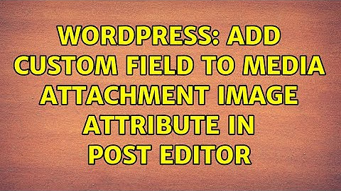 Wordpress: Add custom field to media attachment image attribute in post editor (2 Solutions!!)