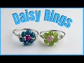 DIY Flower Ring // Simple Wire Wrap Beaded Daisy Tutorial